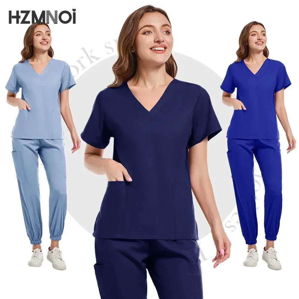 Elasticity Work Uniform Women Wear Scrub Suits Hospital Doctor Nurse Uniforms Medical Surgical Set Nursing Accessories X250410