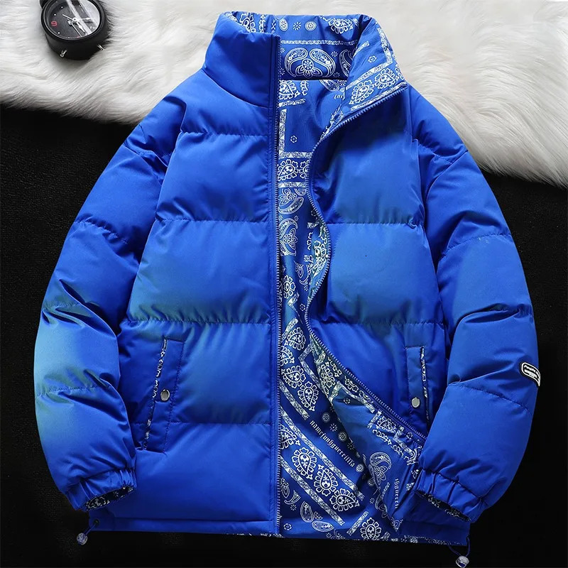 Both Sides Cotton Jackets Men Winter Premium Casual Soft Stand Collar Thickened Puffer Coat Outdoors Adventure Windproof Parkas 251106