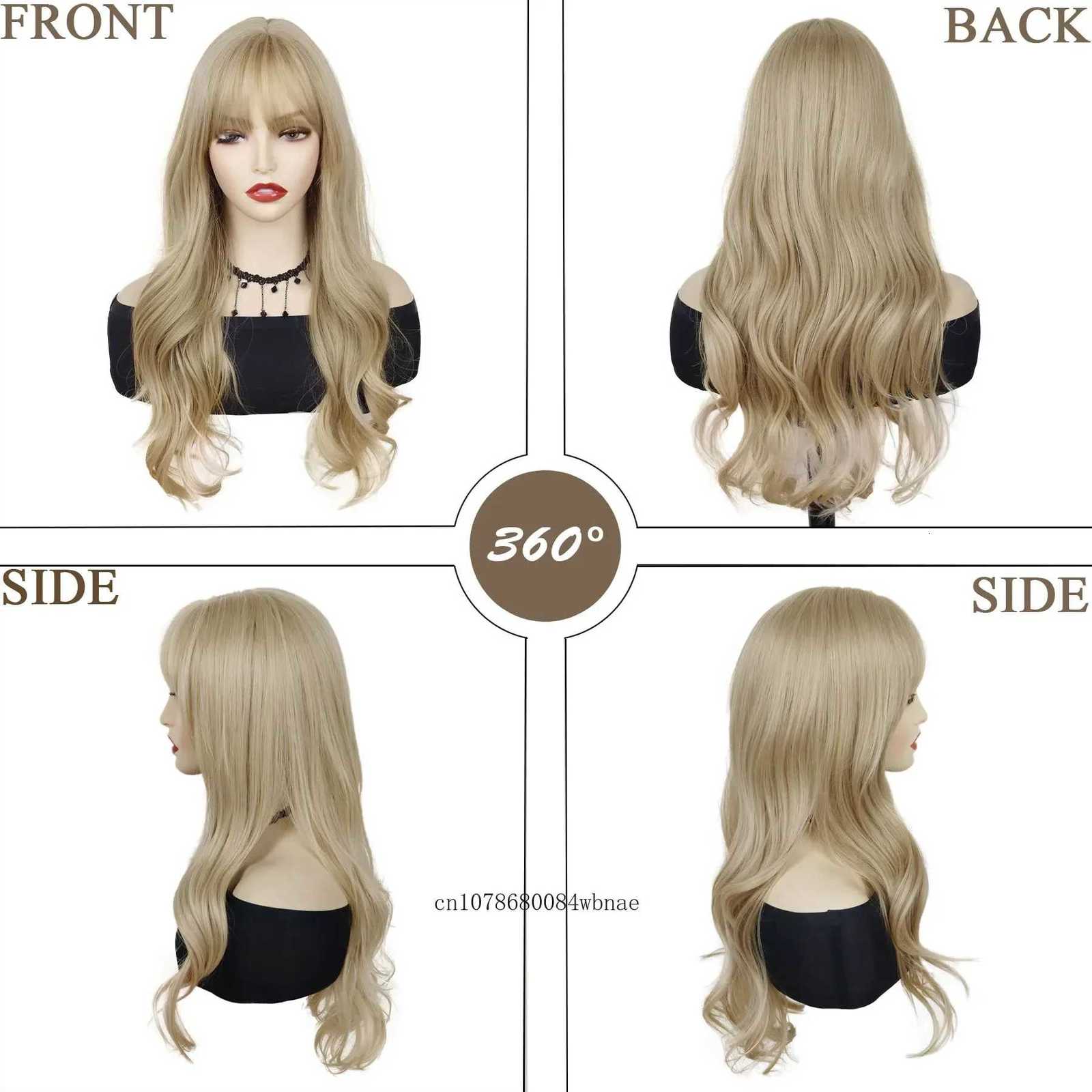 Blonde Wigs 25 Inch Long Wavy Synthetic Wig for Women Girls Natural Soft Hair Daily Cosplay Costume Party High Temperature FiberT251111