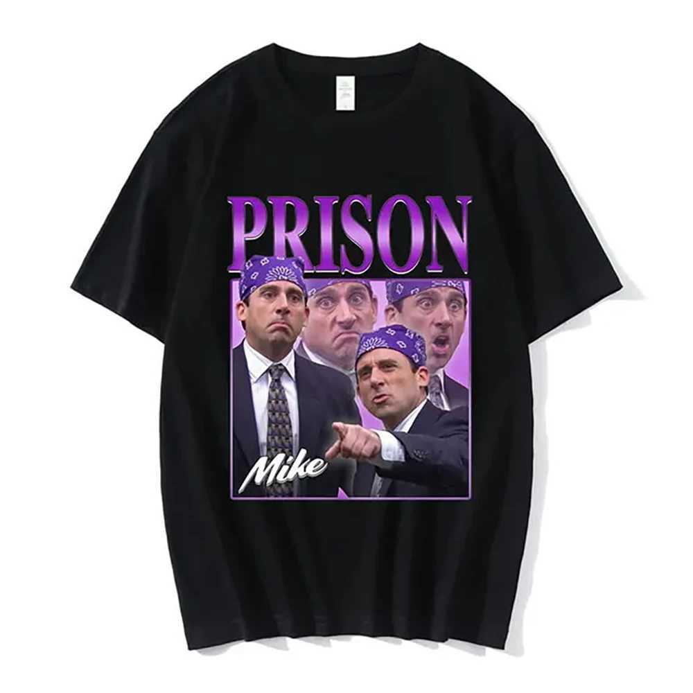 Mens casual cotton T-shirt printed with Mike Michael Scott short sleeved T-shirt from Mens Office TV Mens T-shirt #913065 M250411