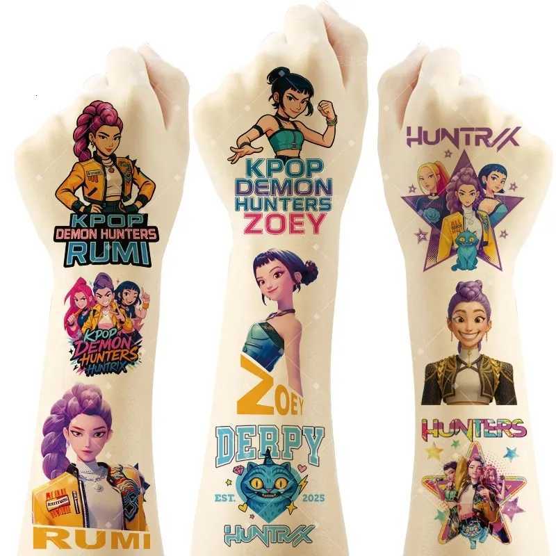20-25pcs/Set Rumi Kpop Demon Hunters Temporary Tattoo Stickers Cute Cartoon Design Waterproof Funny Party Gift Christmas gift Z251111