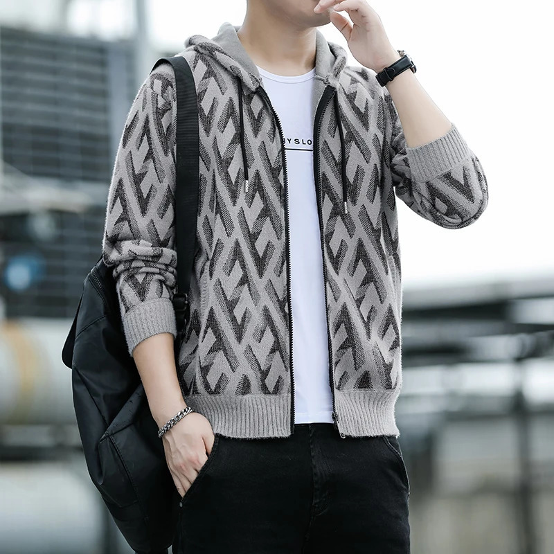 2024 Mens Sweater Jacket Thickened High Quality Autumn Winter Warm Fashion Knitted Cardigan Sweaters Coat 251030