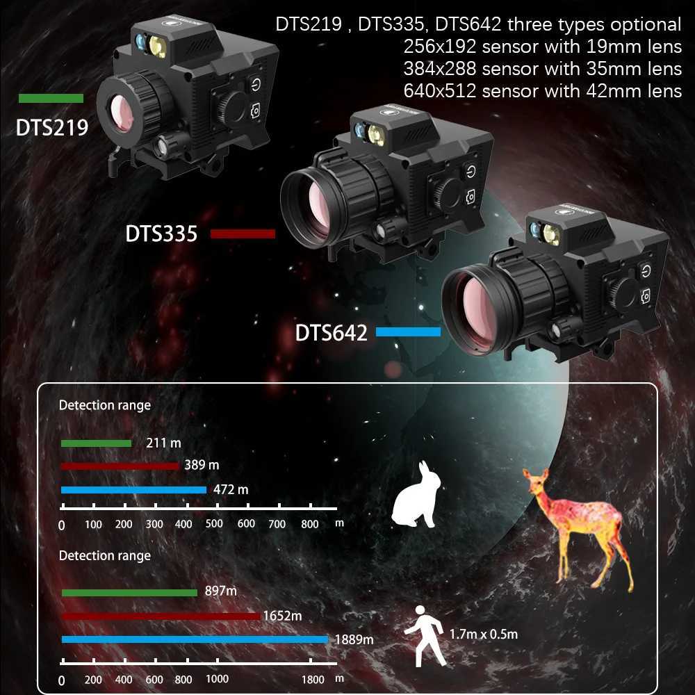 DTS219 Mono Tactical Retina Thermal Imaging 4 Pseudo Color 256x192 Infrared WIFI Anti Shock Hunting Clip Thermal Imaging X250411
