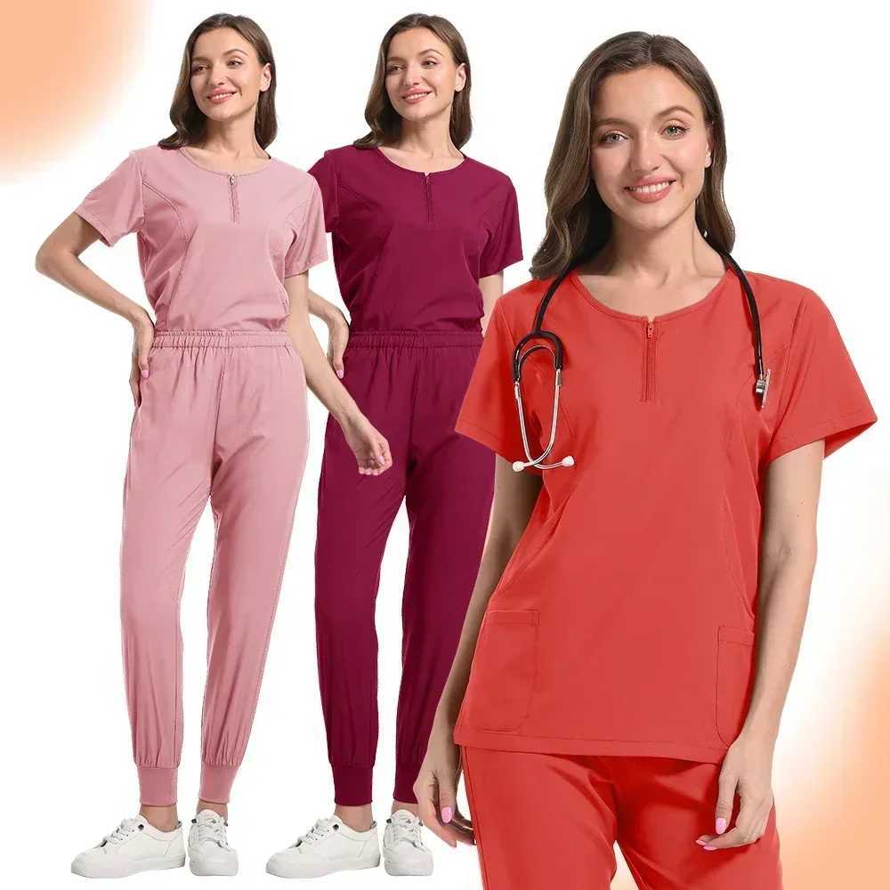Multi color neutral short Slfed pharmacy nurse uniform hospital doctor work uniform oral dental surgery uniform medical washer set X250410
