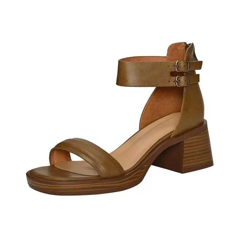 sandalias de mujer peep toe cn gruesobolso traserosandalias de moda vintagesandalias cuadradas romanasveranoXJ250410