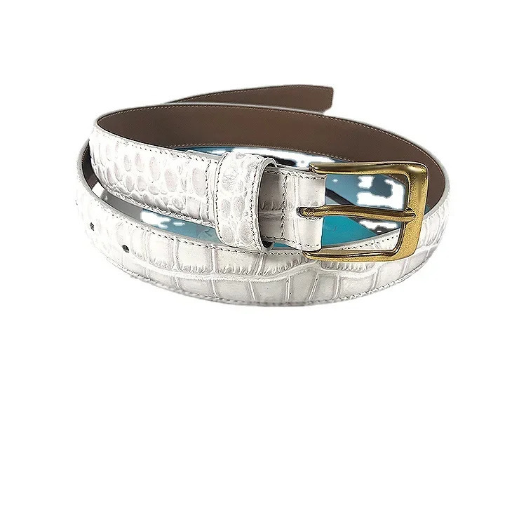 White Red Green Grain Real Leather Waist Belt Women Casual Jean Strap Belts Plus Large Size Alligator Pattern Cinture 251031