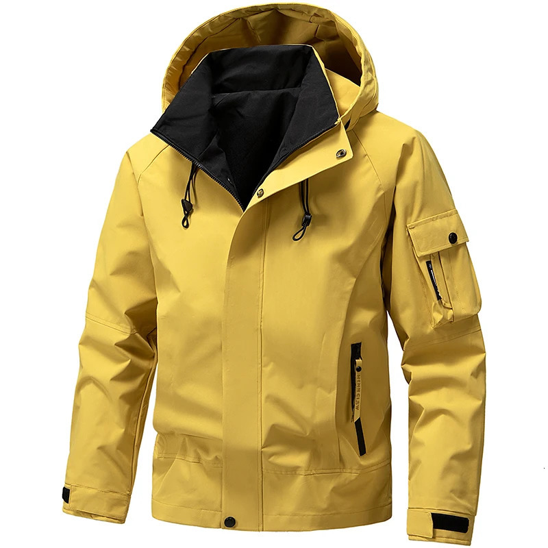 Mens three antipunching jacket mens spring and fall fashion hooded workwear handsome casual versatile w251015