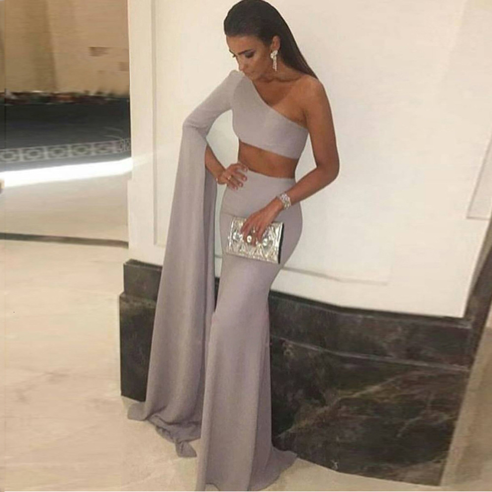 2025 New Summer Sexy One Shoulder Sleeve Open Umbilical Long Dress