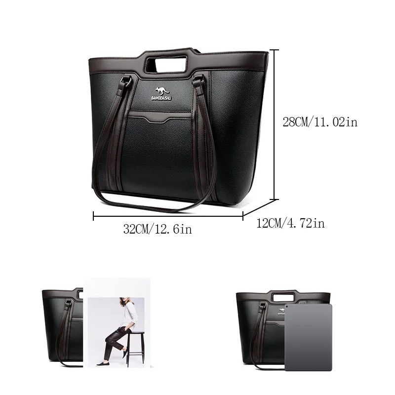 Ladies fashionable genuine leather handbag largecapacity crossbody bag middleaged mothers singleshoulder armpit 251110