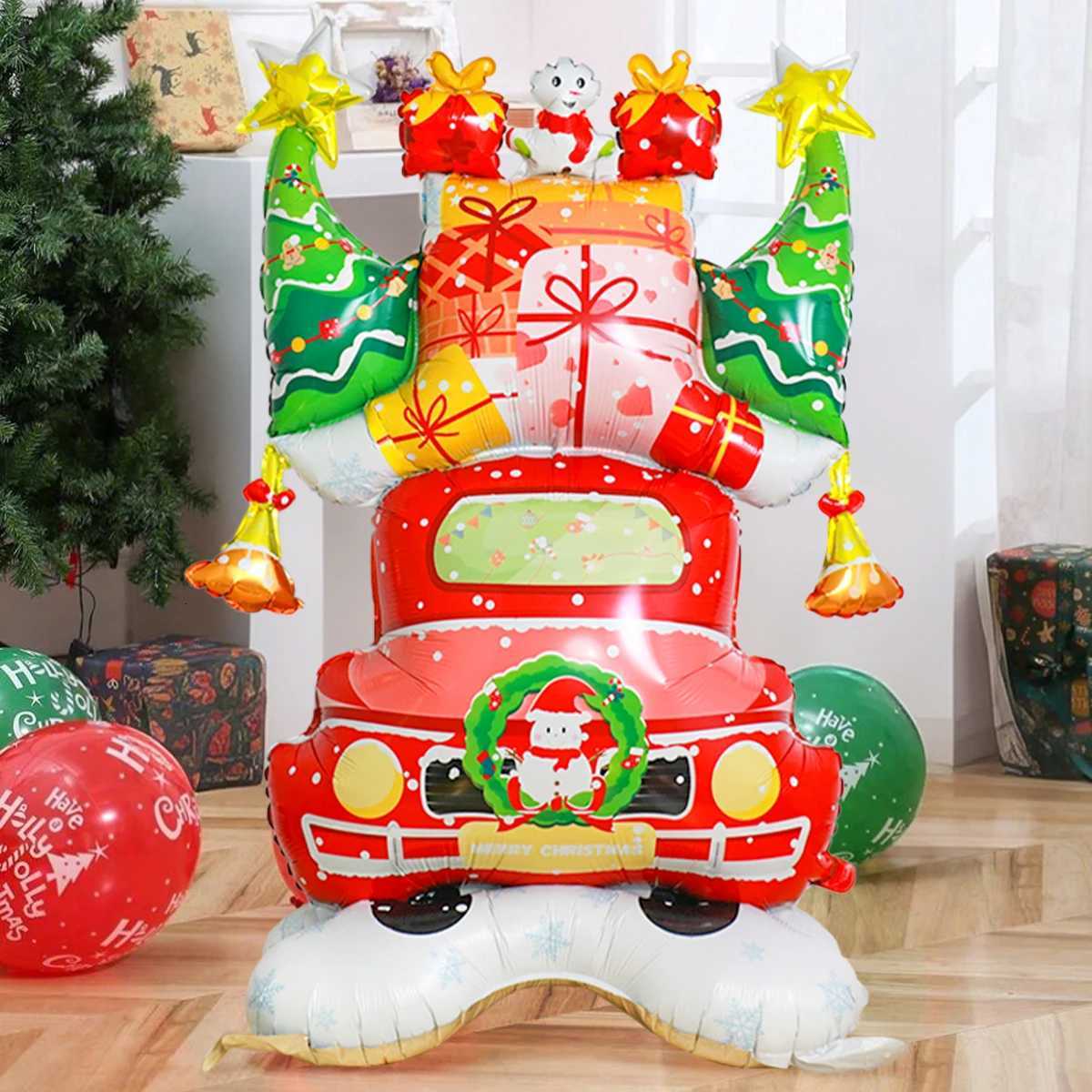 Christmas 1pc extra large Christmas gift car aluminum foil balloon Christmas party decoration Christmas gift balloon decoration Y251111