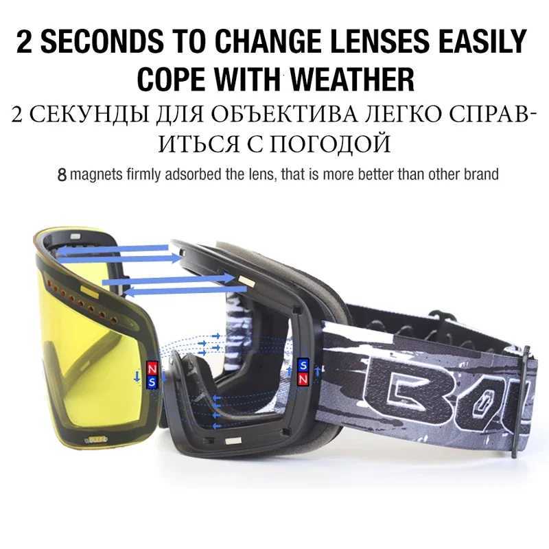 Ski Glasses For Skiing DoubLE LEns Mountaineering Glasses UV400 Anti-fog Ski GoggLEs Men Women SnowmobiLE Mask K251110