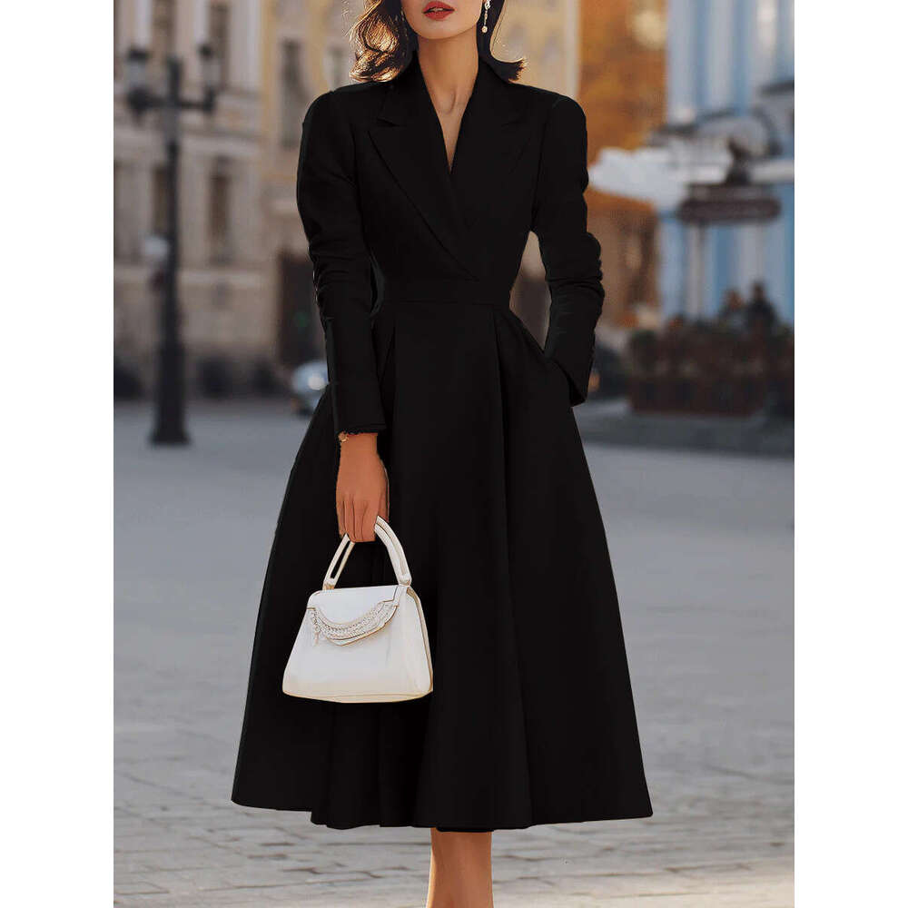 2025 Amazon Wish Independent Station New French V-Neck Elegant Waist Slimming High-End Feel Banquet Long Dress For Women 0c8b