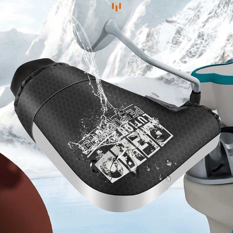 1 Pair Motorcycle Handlebar Gloves Muffs Winter Cycling Gloves Waterproof Handlebar Cover Mitts Snowmobile E-Bike Thermal Gloves S25118