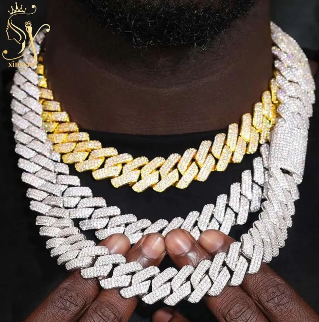 Hip Hop Inspired Men's Moissanite Gold Cuban Link Necklace - 12mm Thick