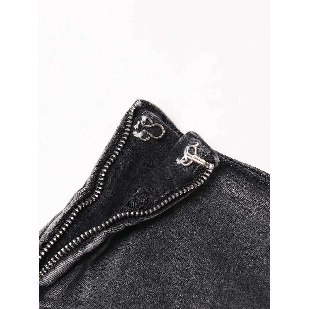 Women's Jeans TWOTWINSTYLE Patchwork Pocket Irregular Chic Denim Shorts For Women High Waist Spliced Zipper Designer Short Pants Female New