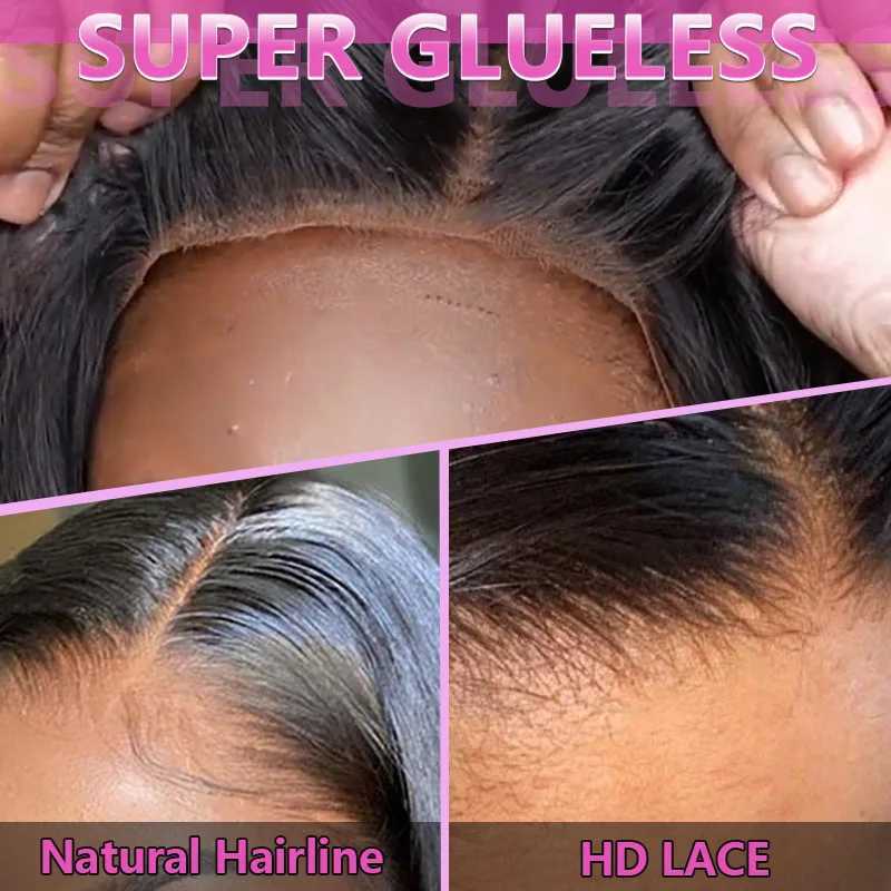 Wear And Go Glueless 55 6x4 HD Lace Closure Wig Straight Lace Front Human Hair Wig Pre Plucked Hairline Pre Cut Human Hair WigsT251111