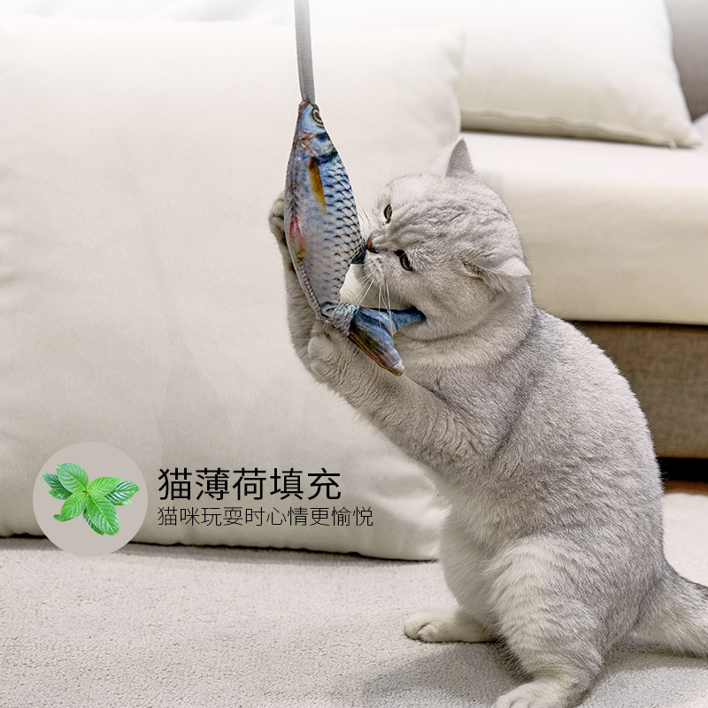 Teasers Cat Supplies Wands Pet creative funny electric fish airbag teasing cat stick puppy toy including caip Free shipping