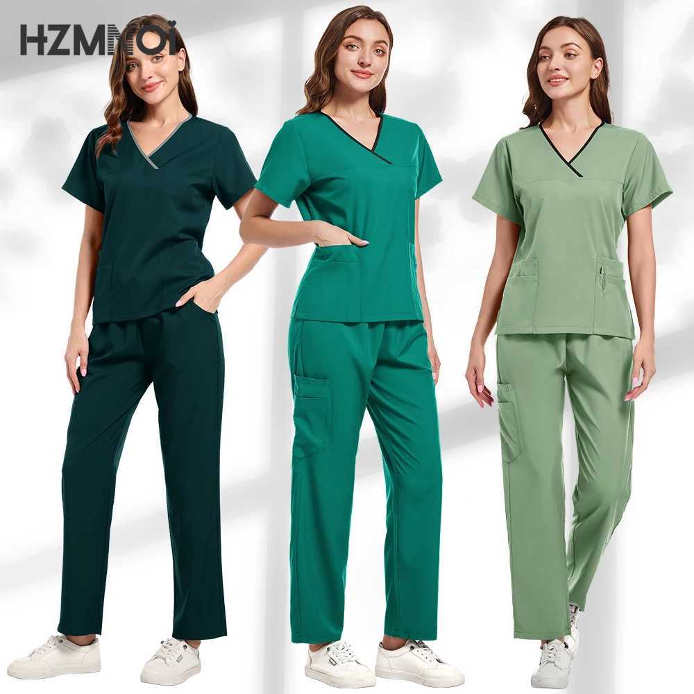 Hot Sales Scrub Sets Uniform Women Joggers Breathable Dentist Veterinary Scrubs Pet Store Pharmacy Worker Uniforms Fashion Scrub X250410