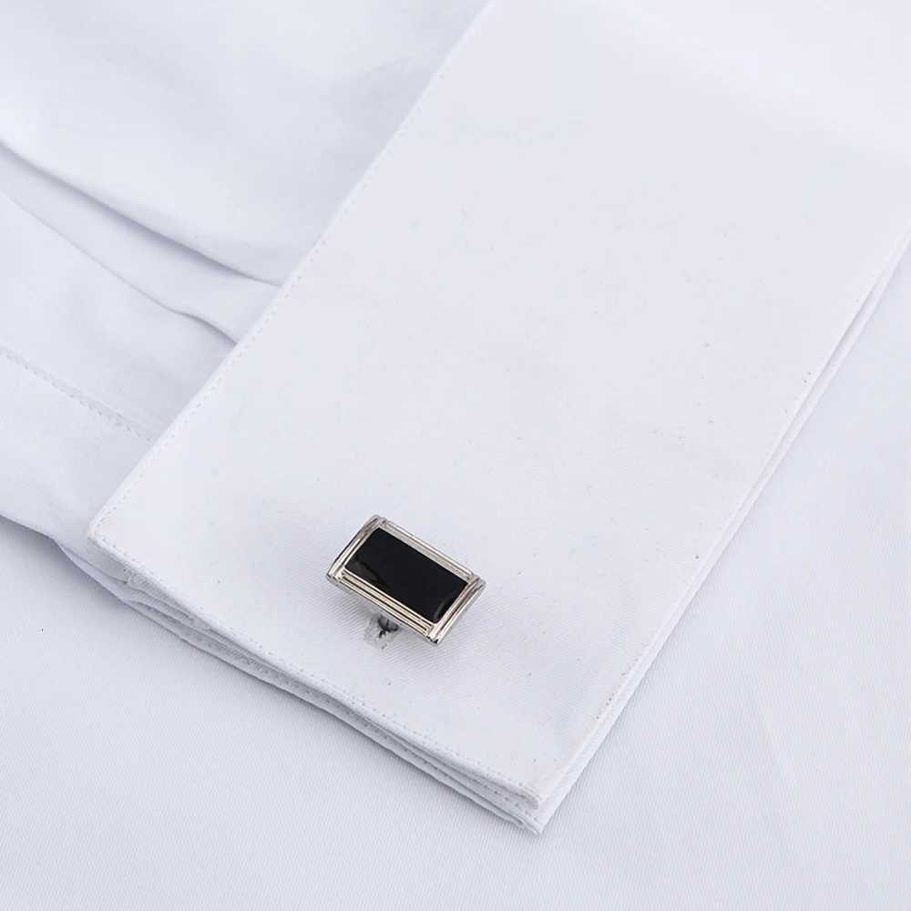 Mens Classic French Cuffs Solid Dress Shirt Fly Front Placket Formal Business Standard-fit Long Sleeve Office Work White Shirts K251110
