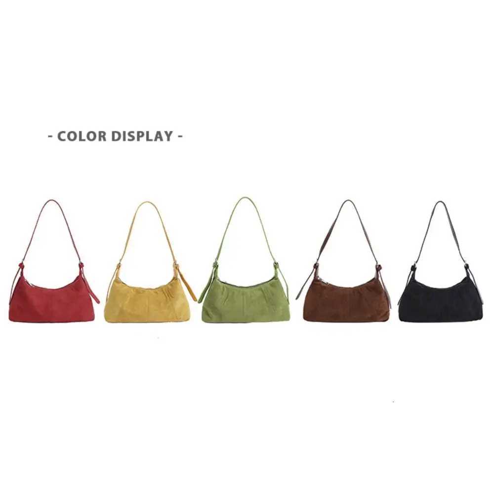 Shoulder Bag Suede Pillow Handbag Large Capacity Handbag Slouchy Hobo Bags Korean Style Candy Color Solid Color Tote BagT251110