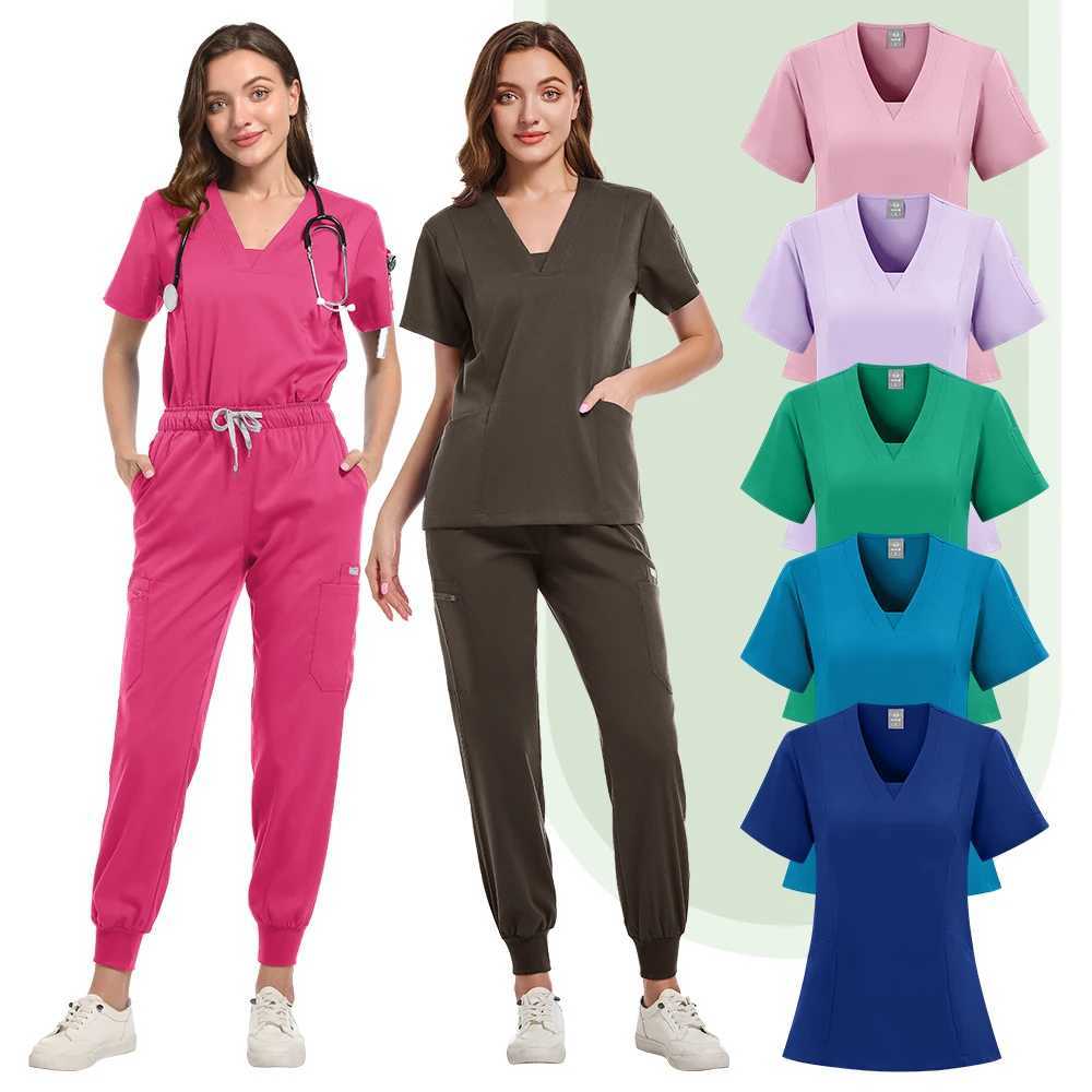 High Quty Pharmacist Work Suits Men Health Check Doctor Working Clothes Hospital Scrubs Uniforms Men Surgical Nurse Top+Pants X250410