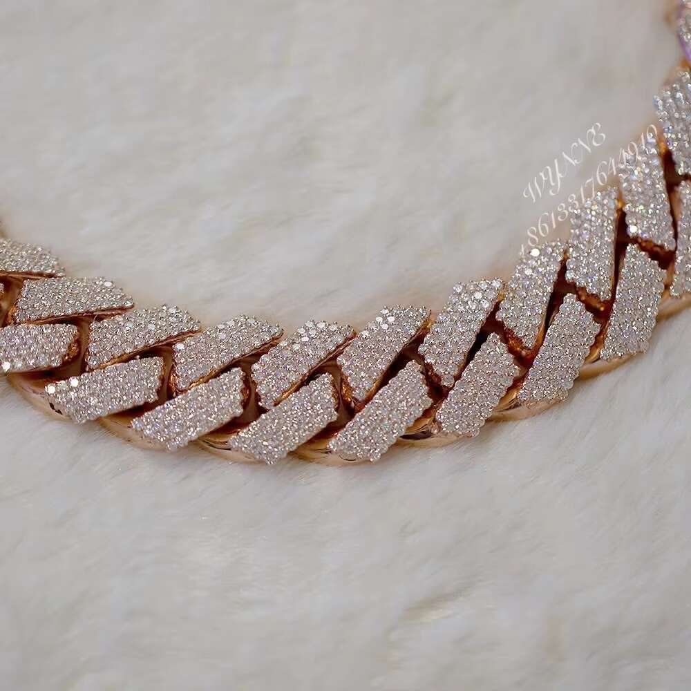 400G Heavier Big Guy 20mm 4 Row Diamonds 925 Sterling Silver Iced Out VVS Moissanite Diamond Cuban Link Chain