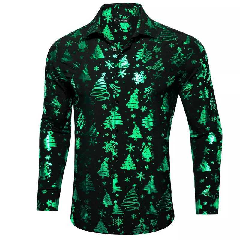 New 2024 Christmas Mens Popular Long Sleeved Shirt Fashionable Long Sleeved Street Casual Shirt High-quality Party Shirt K251110
