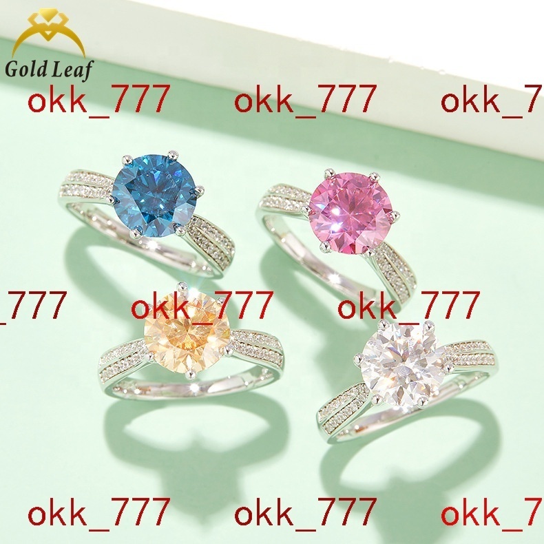 Goldleaf Jewelry Fine Jewelry Ring GRA Certificate D VVS White Color Moissanite Ring 925 Sterling Silver Engagement Ring