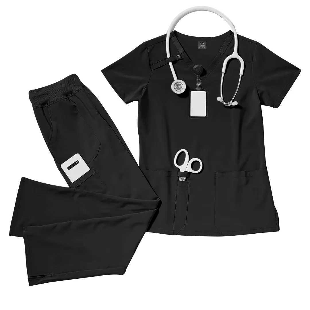 High quality hand washed clothes thick SPA beauty Sn operating room ICU doctor and nurse workwear set X250410