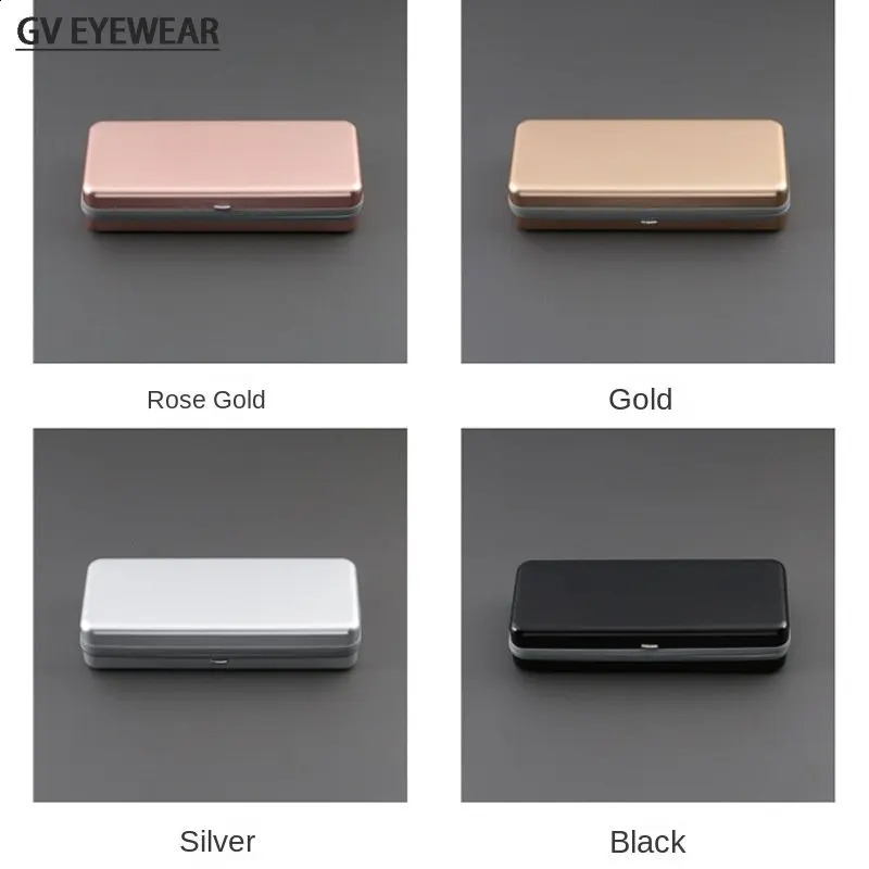 Japanese high-end aluminum glasses case square Presbyopia Myopia sunglasses case protective glasses storage wholesale 250409