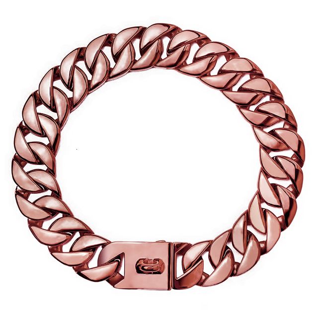 Dog Collars Leashes Strong Golden Choker Pets Cuban Link Chain 32mm Width Stainless Steel for Medium Large Bulldog