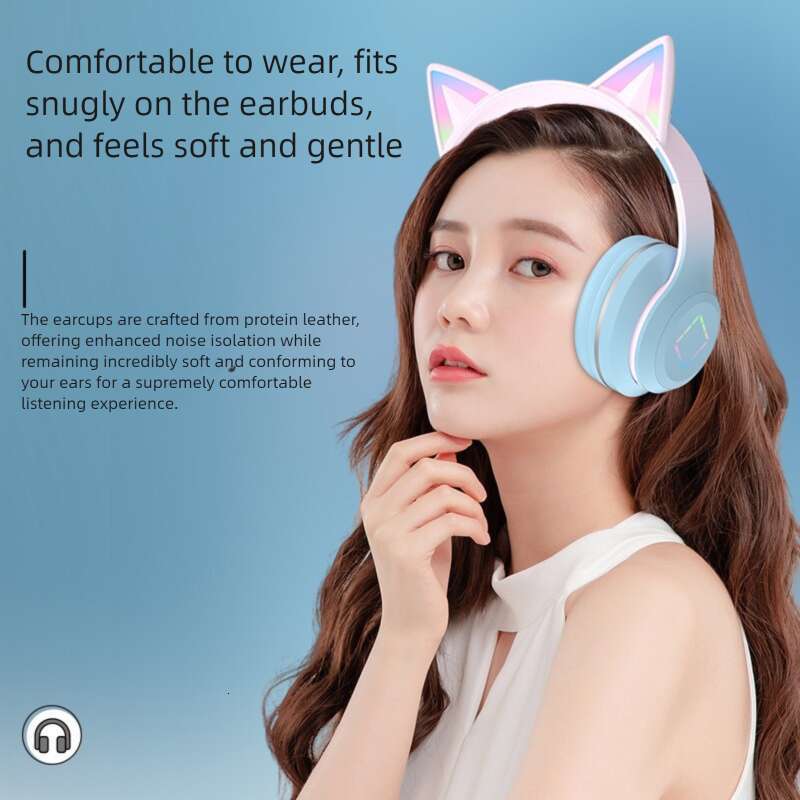 Famous Brand Famous Brand New DR Over Ear Gradient Color Children S Gaming Online Class Call E Sports Wireless Bluetooth Headphones