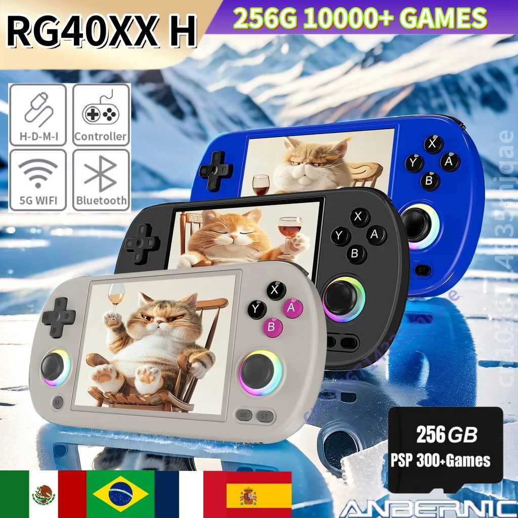 ANBERNIC RG40XX H Handheld Game Console Linux System Joystick RGB Lighting Effect 256G 300 P Game Video Player Trimui ConsoleM251111