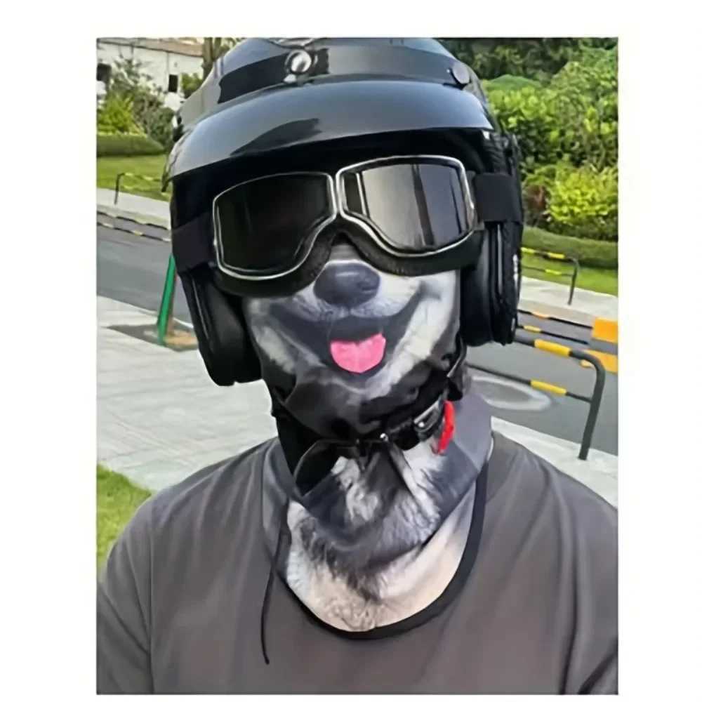 3D Animal Cat Design Summer Full Face Neck Protector Sun Shield Breathable Quick Dry Polyester Helmet Liner for Outdoor Cycling S251110