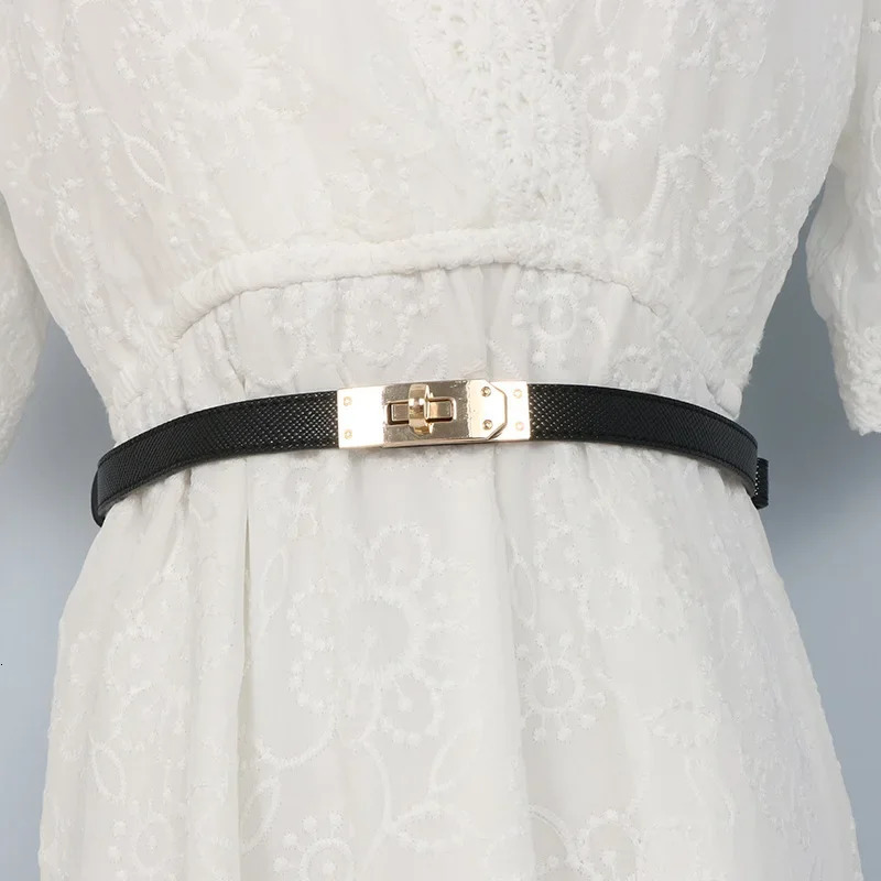 Adjustable Simple Leather Belt Womens Skirt Suit Waist Belt Sweater Waist Inning Versatile Minimalist Belt Home Love Lock Buckl 251111