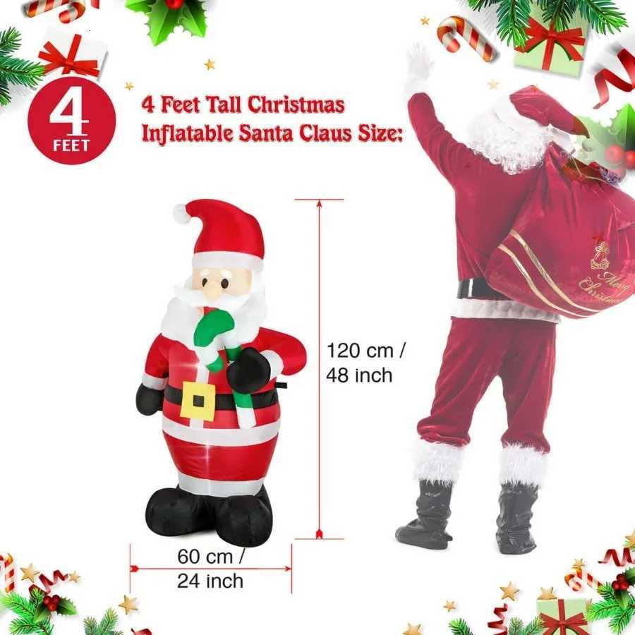 Christmas Christmas Inflatable Snowman Nutcracker Santa Claus Lighted Blow Up Christmas Yard Decoration with Built in Fan and Anchor Rope Y251111