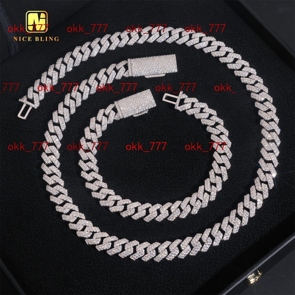 Sale Promotion 10mm Fine Jewelry Iced Out Diamond Cuban Link Chain Hip Hop Jewelry VVS Moissanite Bracelet Necklace for Men