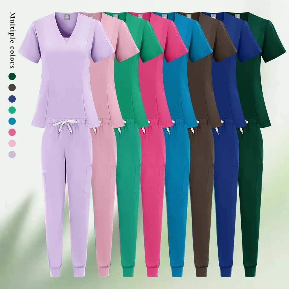 High-quty Thick Matte Fabric Operating Room Doctor Surgical Medical Care Set Pet Hospital Beauty Sn Nurse Work Uniform X250410