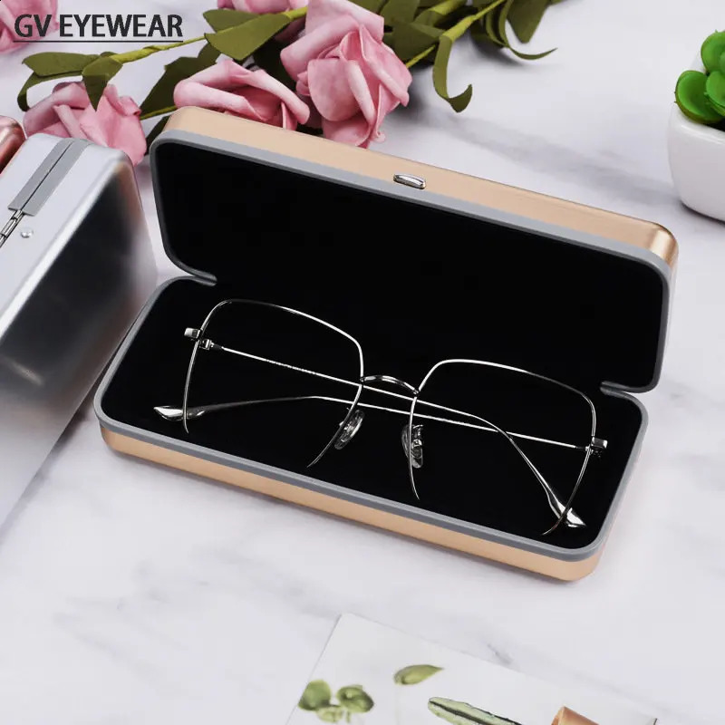 Japanese high-end aluminum glasses case square Presbyopia Myopia sunglasses case protective glasses storage wholesale 250409