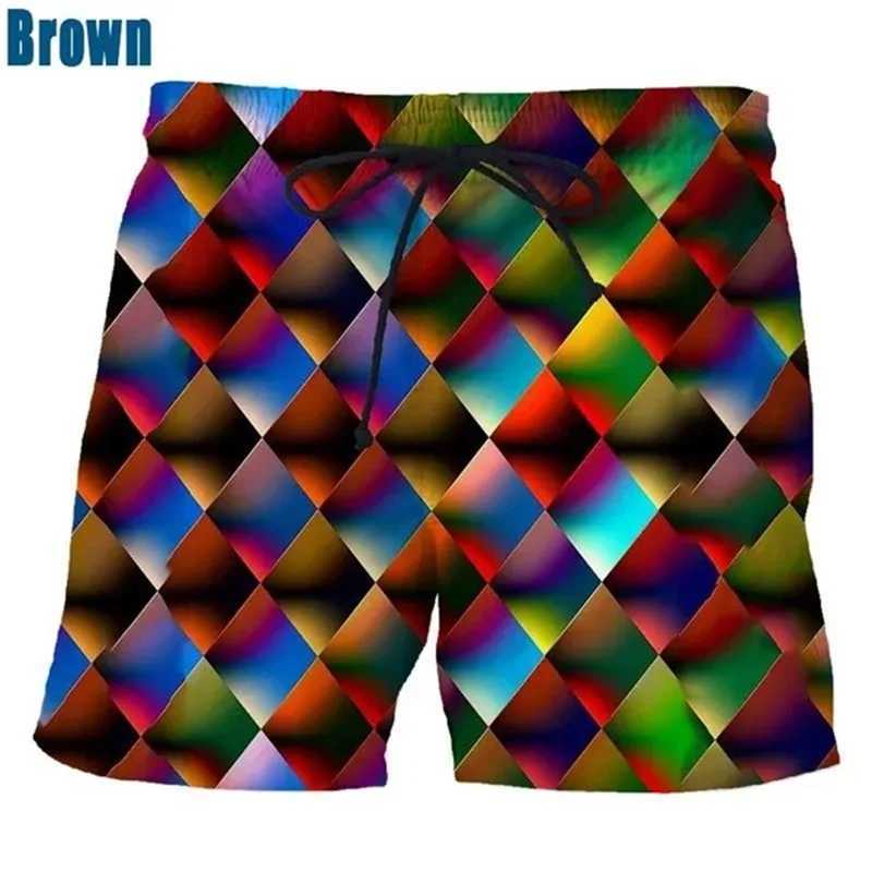 Color Ink Mens Swimming Shorts 3D Printed Splashing Ink Water Drop Color Ice ShortsW250410