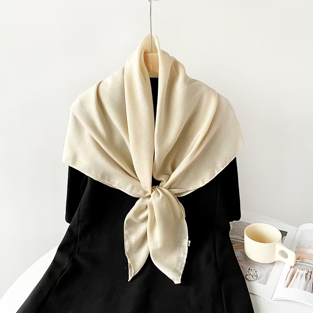 T450 summer solid color cotton and linen scarf female European and American beach new sunscreen gauze shawl versatile silk scarf