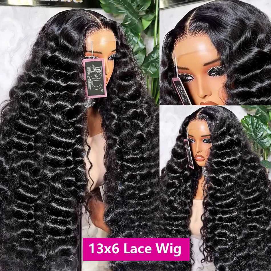 Loose Wave wig Lace Front Human Hair Wig 30 40 Inches Brazilian Water Deep Wave 13x4 HD Lace Frontal Wig Curly Wigs For WomenT251111