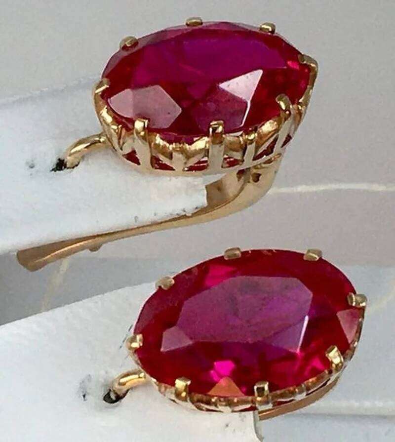 Classic Design Round Dangle Earrings For Women Dazzling Red Crystal CZ Engagement Wedding Jewelry Statement Earring