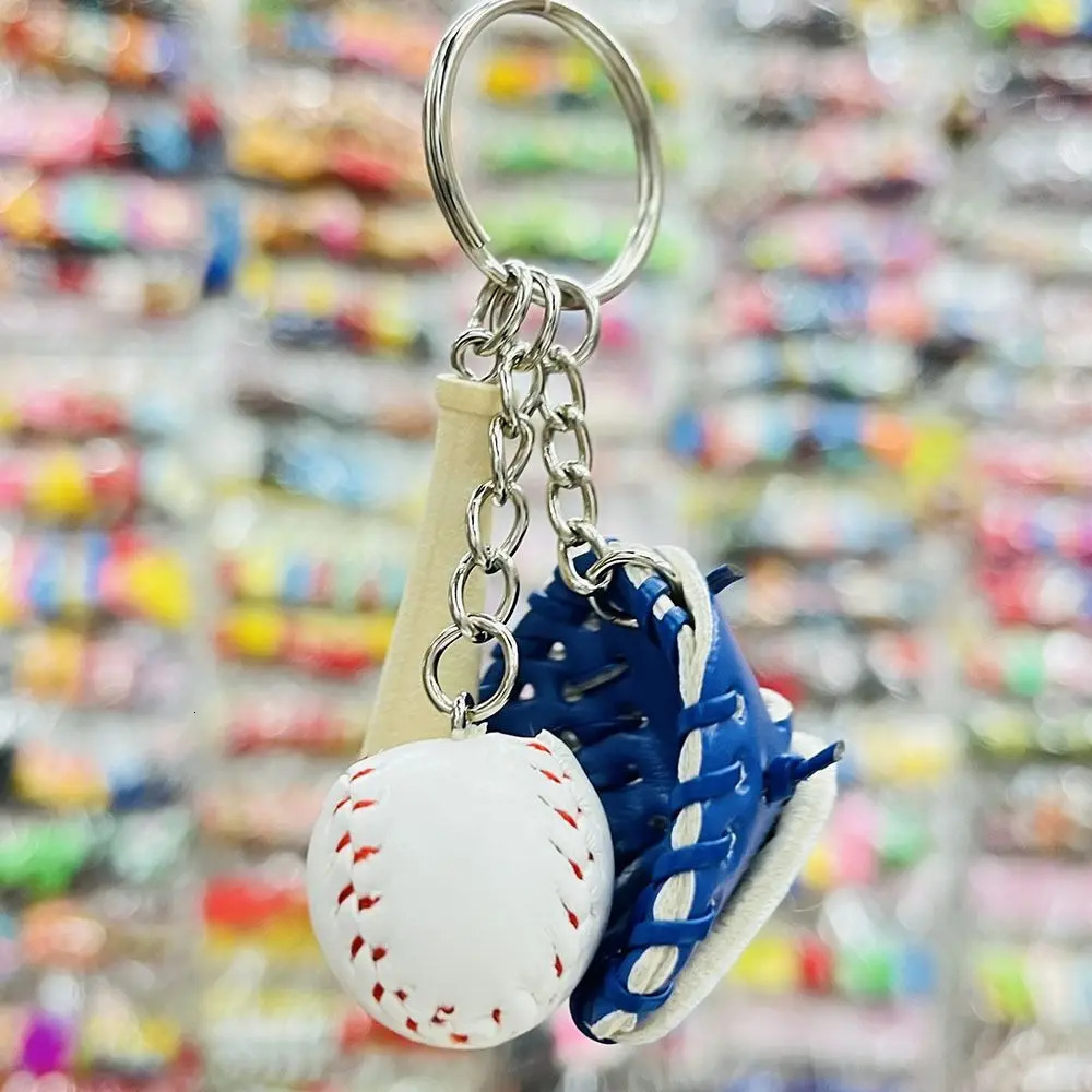 Personalized Acrylic Keychain Fashion Handmade Ornament Baseball Glove Keychain DIY Decoration Baseball Bat Keyring 251110