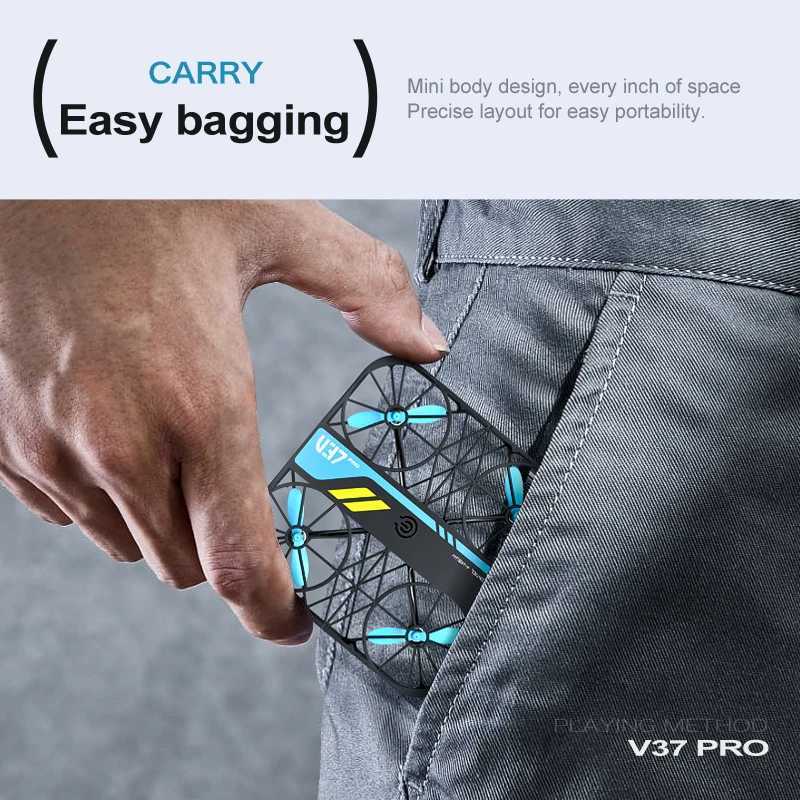 V37 Mini Drone 8K HD Camera with Mesh Protective Case Pocket Rc Four Helicopter Aerial Photography Aircraft Model Suitable for All AgesXJ250411