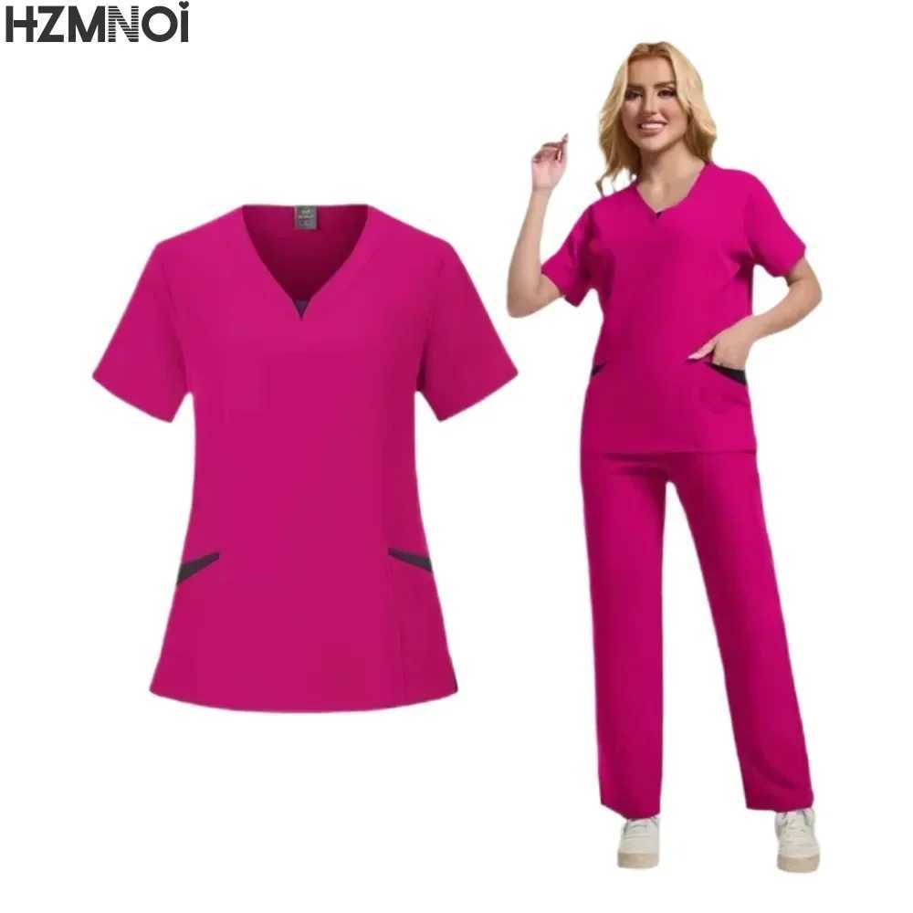 New Hospital Medical Scrub Suits Nurse Uniform Women Medical Clothing for Doctor Scrub Set Beauty Work Clothes Surgery Top Pants X2504101