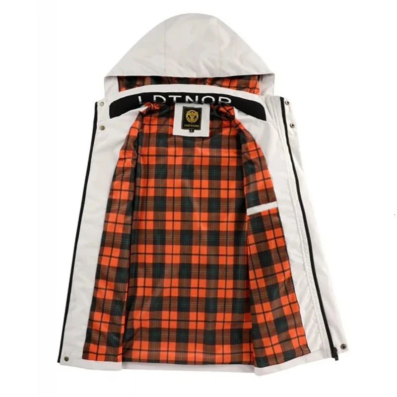 Fashion Mens Jacket Slim Hooded Casual Parka Spring And Autumn Outdoor Waterproof Windproof Coat w251015