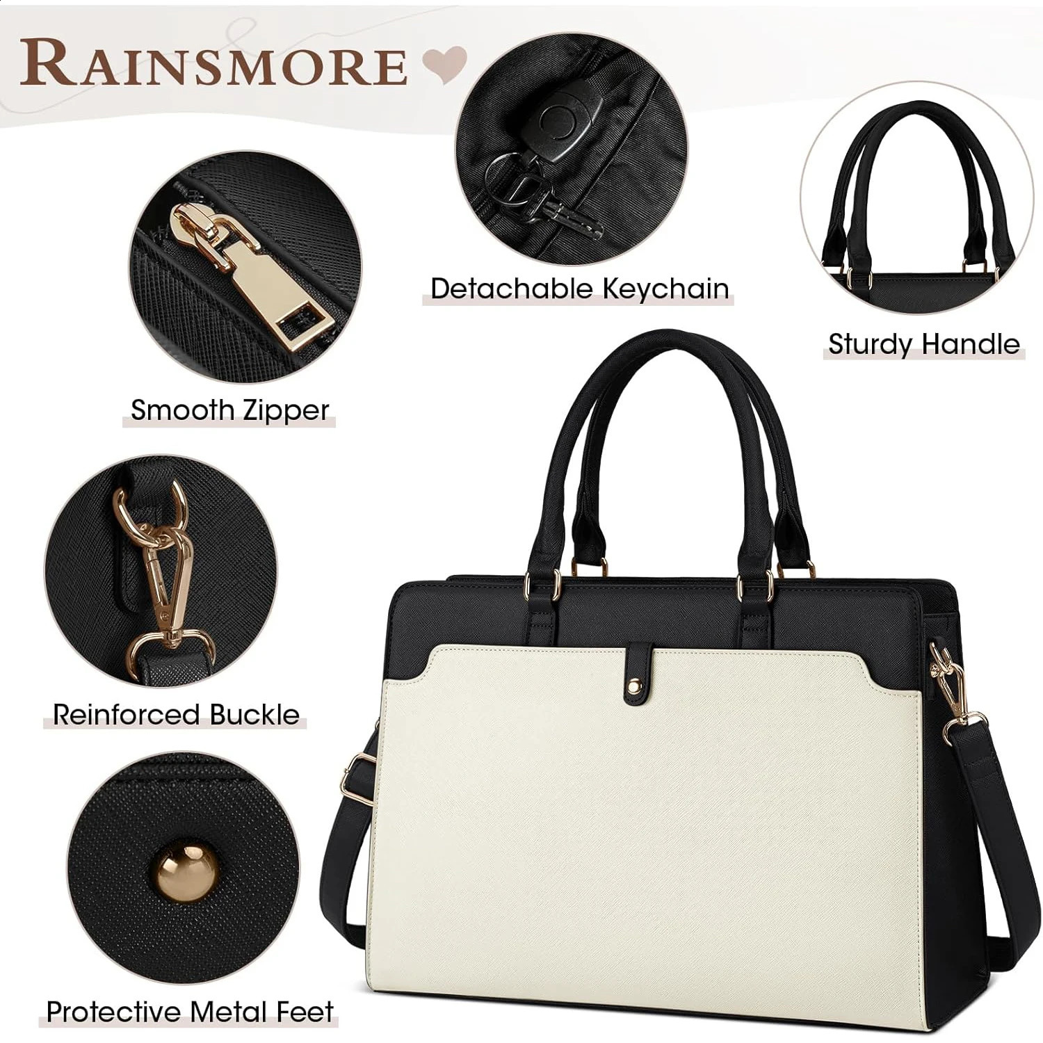 Large capacity womens laptop bag 156inch handbag leather work waterproof briefcase business office computer 250409