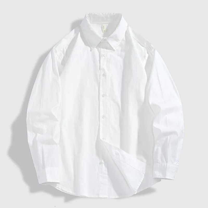 Mens Linen Cotton Long Sleeve Shirt Breathable Business Casual Resort Wear Spring Summer Holiday Beach Breathable White Shirts K251110