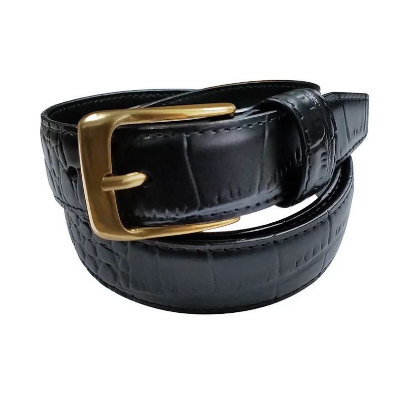 Genuine Leather Simple Versatile Pattern Womens Thin Belt Decoration with Dress Fashion Casual Trouser Straps 251031